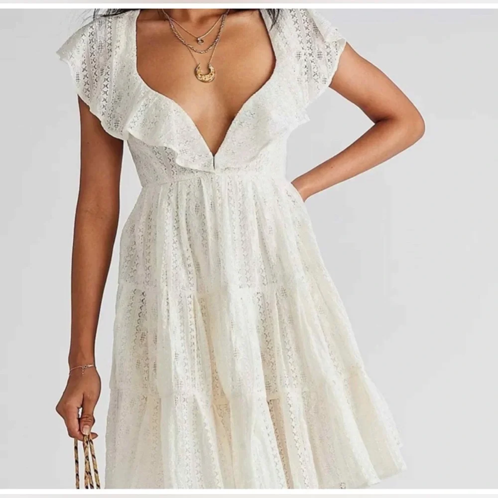 NWOT Free People Undone Lace Mini Dress Size XS - Picture 5 of 14